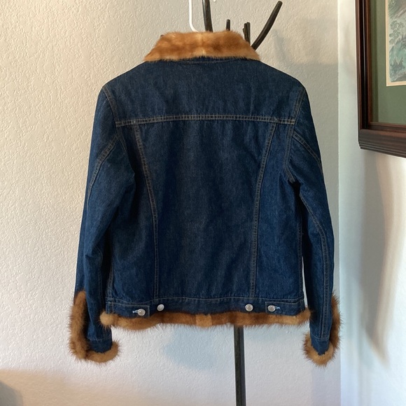 Edwards Lowell Beverly Hills Vintage Jacket With Mink Fur St. Moritz Denim Small - Picture 8 of 12